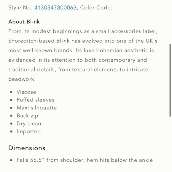 Anthropologie Blnk Marike dress so nwt - Picture 4 of 8